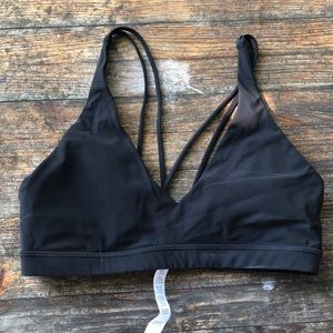 LULULEMON: Black strappy v neck sports bra
